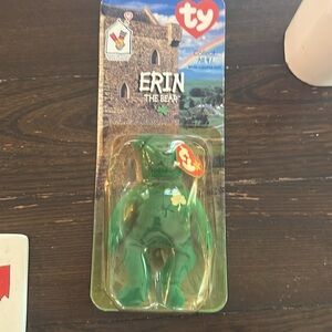 RARE Erin the Bear Ty Beanie Baby with Errors